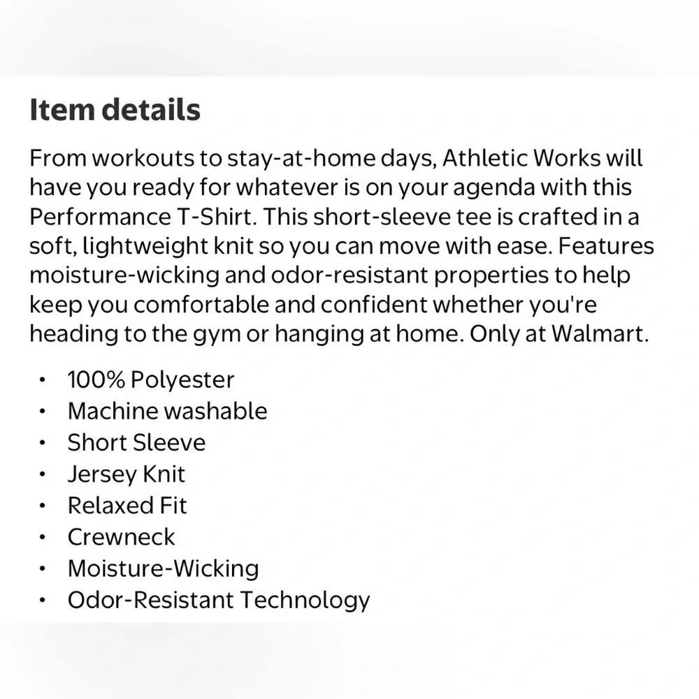 NWT Athletic Works Men’s 3XL Blue Space Dye Performance Tee‎ Activewear Shirt